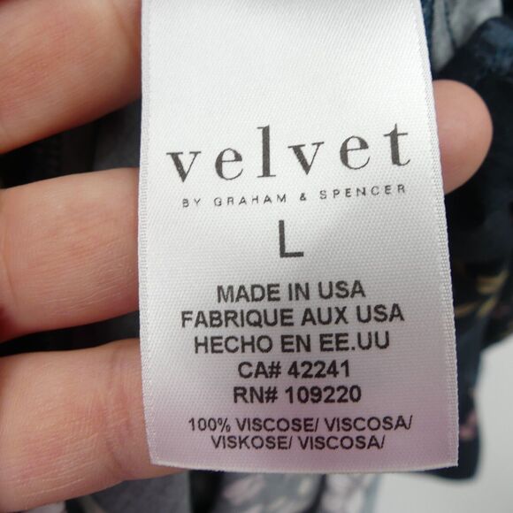 Velvet by Graham & Spencer Delores Printed Challis Dress Size L Floral Rayon - Picture 7 of 8